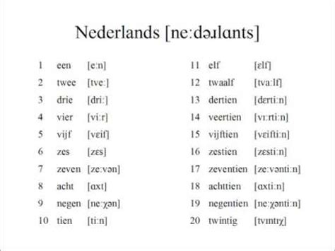 How do Dutch numbers start?