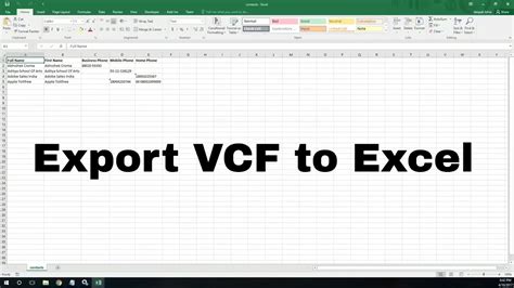 How do I Convert Excel to VCF online?