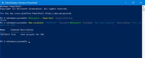 How do I Create a local user in PowerShell?