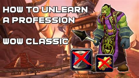 How do I abandon a profession in WoW Classic?