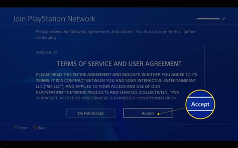How do I accept PSN terms of service?