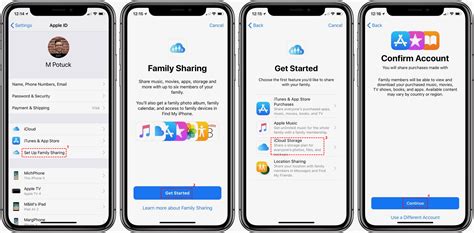 How do I access Family Sharing storage?