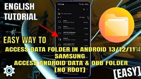 How do I access data folder on Samsung Android 13?