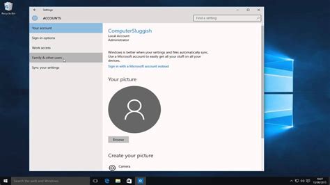 How do I access my administrator account on Windows 10?