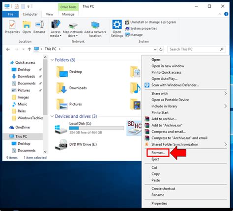 How do I access my memory stick on Windows 10?