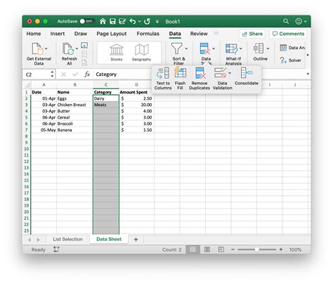 How do I add a drop down line to an Excel chart?