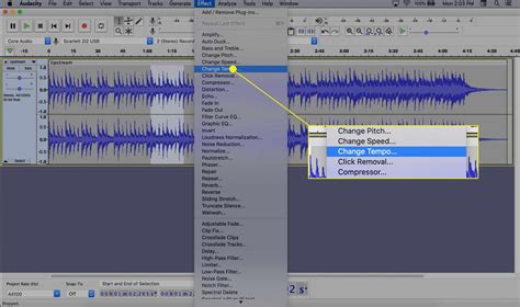 How do I adjust audio in Audacity?