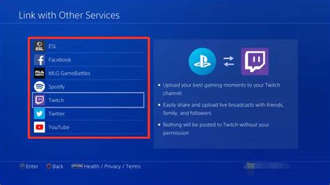 How do I allow YouTube to stream on PS4?