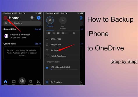 How do I backup my iPhone to OneDrive?