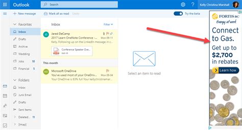 How do I block ads in Outlook inbox?