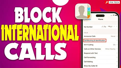 How do I block international calls in settings?