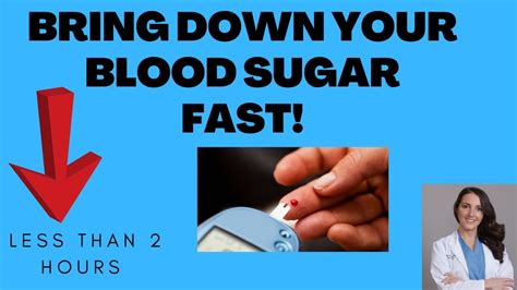 How do I bring my blood sugar down immediately?