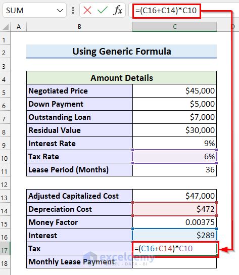 How do I calculate lease payments in Excel?