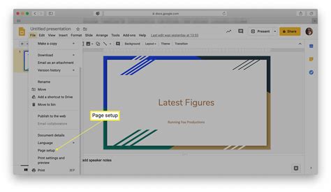 How do I change Google Slide settings?