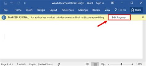 How do I change a document from read-only to edit?