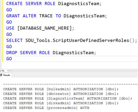 How do I change a user role in SQL Server?