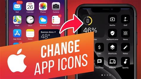 How do I change app icons Shortcuts on Iphone?