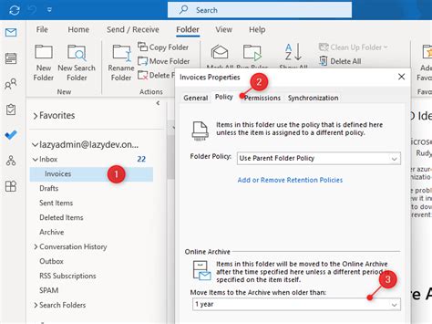 How do I change archive settings in Outlook Web?