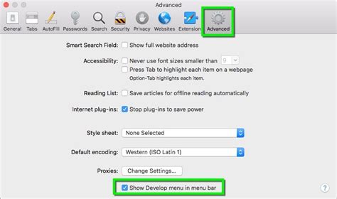 How do I change cache settings on Mac?