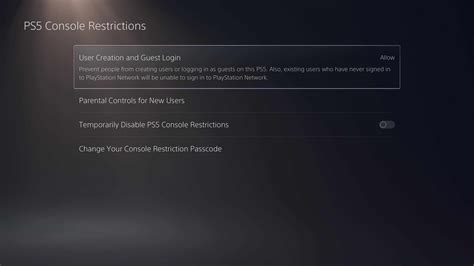 How do I change content restrictions on PS5?