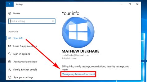 How do I change my Microsoft account associated with a local account?