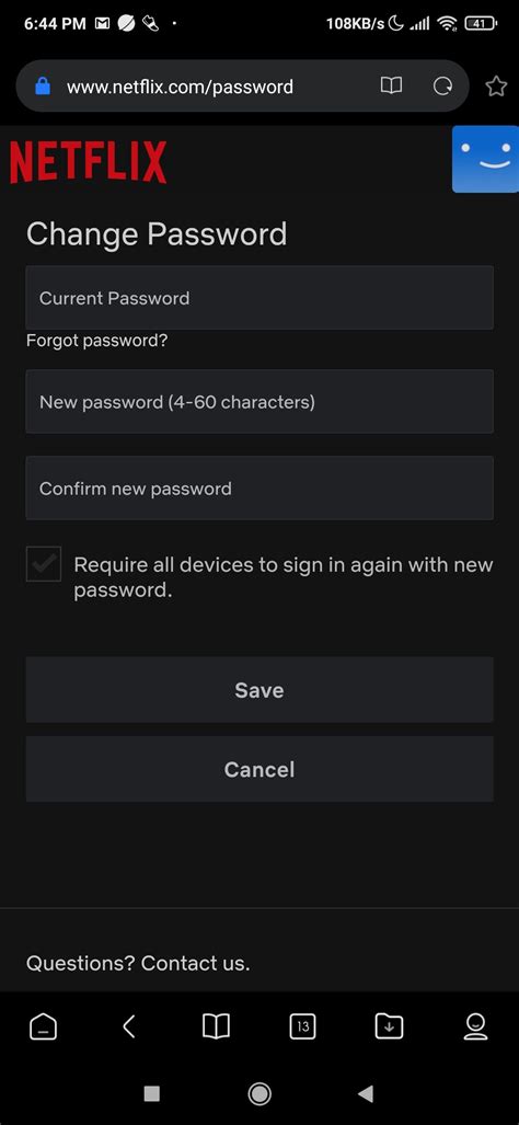 How do I change my Netflix ID and password?