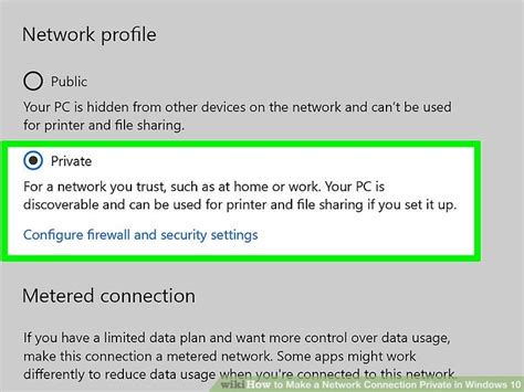 How do I change my Network from unknown to private in Windows 10?