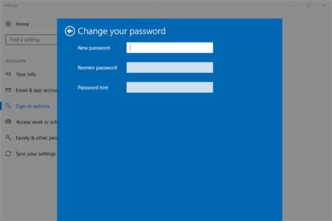 How do I change my PIN to password on Windows 10 login screen?