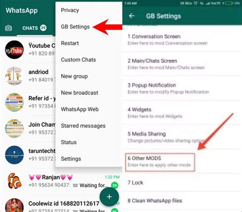 How do I change my WhatsApp from normal to GB?