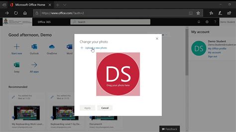 How do I change my avatar on Microsoft 365?