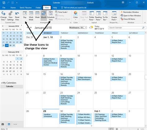 How do I change my calendar settings in Windows?