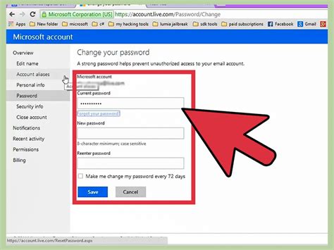 How do I change my email password and username?