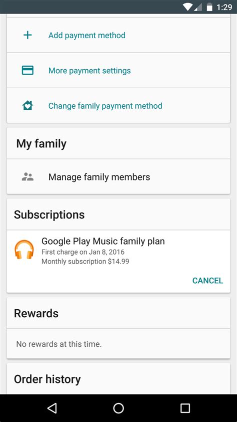 How do I change my family payment method?