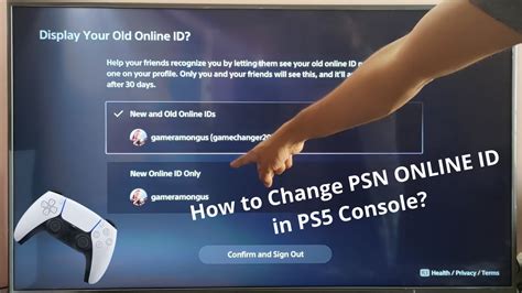 How do I change my online ID on ps5 child?