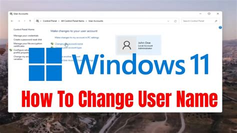 How do I change my username on Windows 11?