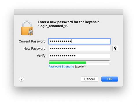 How do I change passwords in my keychain?