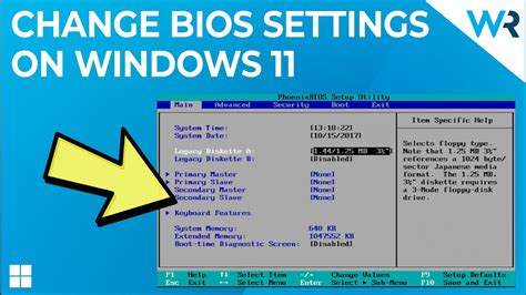 How do I change the BIOS settings from within Windows?