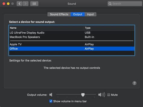 How do I change the audio Output on my Macbook?