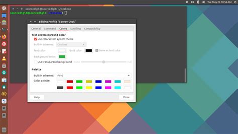 How do I change the color theme in Linux terminal?
