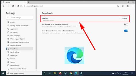 How do I change the default download location in edge?
