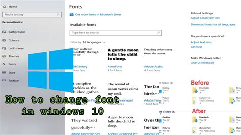 How do I change the font on my whole computer Windows 10?