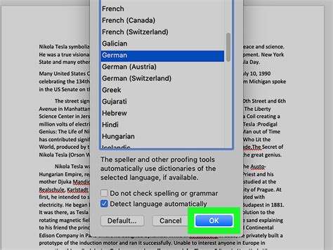 How do I change the language of a PDF in Word?