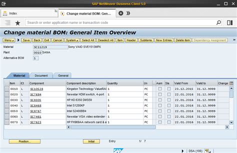 How do I check my bill of materials in SAP?