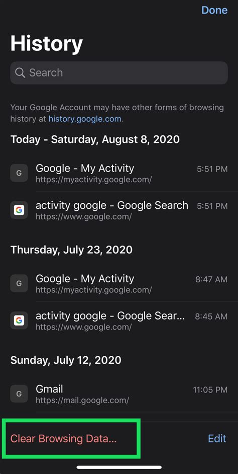 How do I check my phone's activity history?