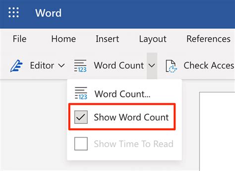 How do I check word count in word 2023?