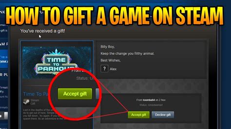 How do I claim a gift on Steam?