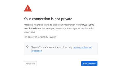 How do I clear SSL error in Chrome?