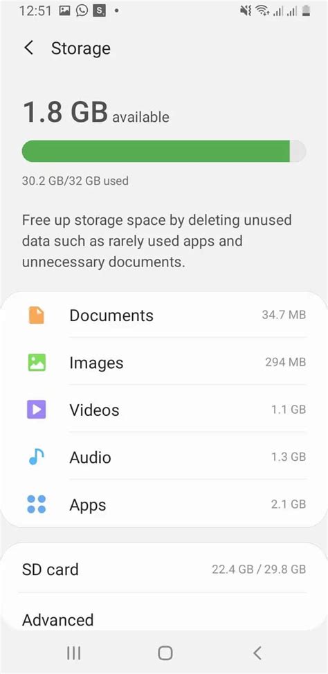 How do I clear internal storage on Android?