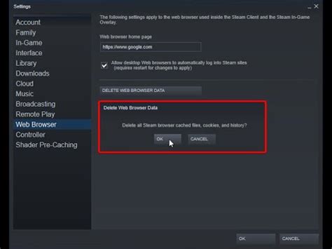 How do I clear my Steam cache and cookies?