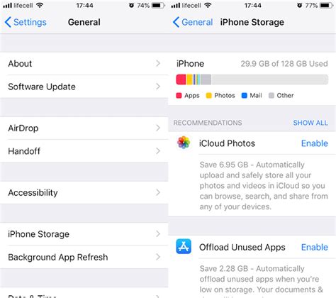 How do I clear my iPhone photos storage?
